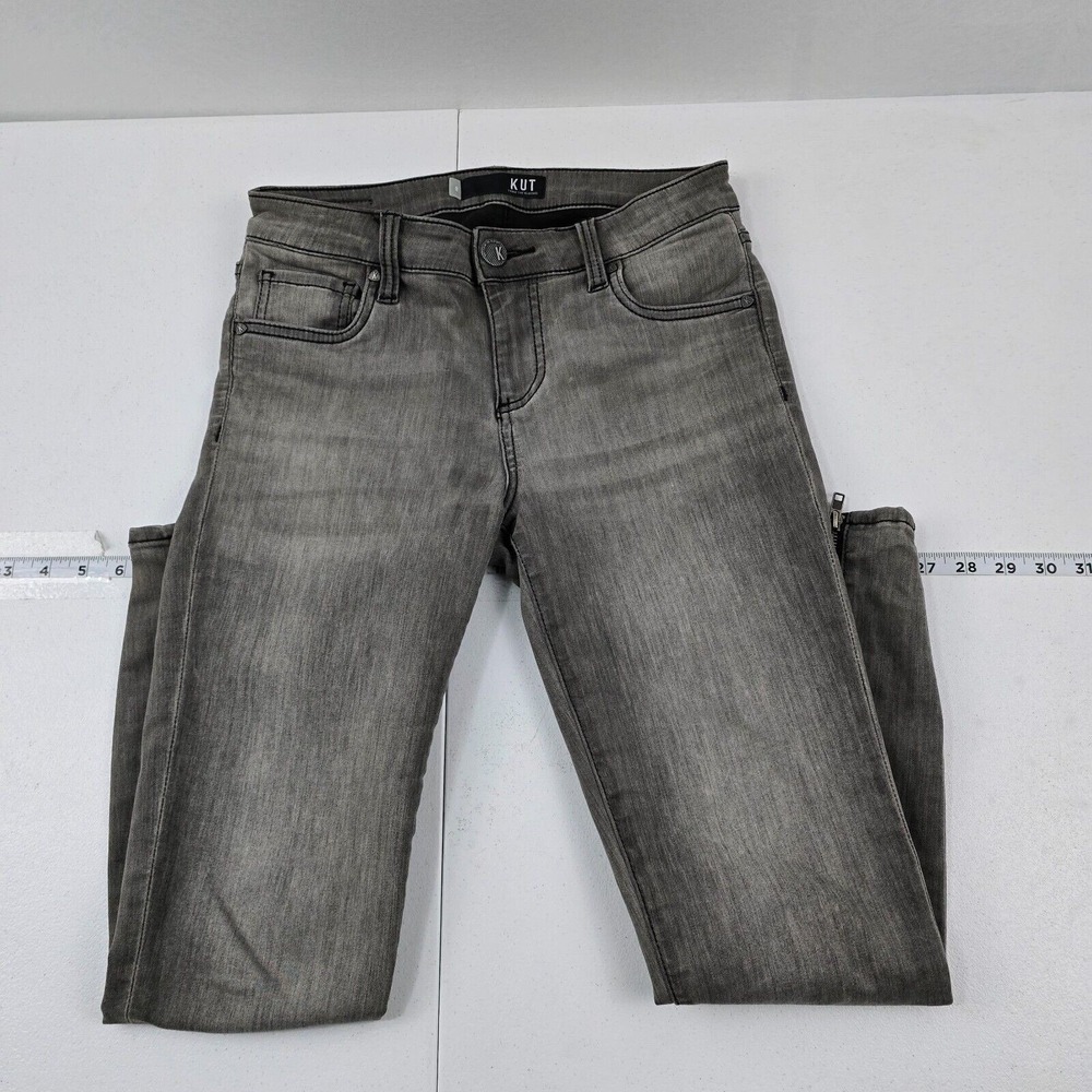 Kut From the kloth skinny slim jeans gray size 0 womens denim 3930